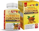 Turmeric Curcumin dengan Bioperine Ginger Supplemen 1500mg 60 Capsules- Suplemen Dieter Alam untuk Kesehatan N- GMO 124; Gluten Bebas