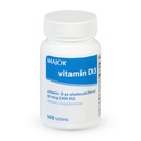 MAJOR Vitamin D3 10mcg (400 IU) - Berisi 25mg dari Kalsium - Tambahan Dieter - 100 Tablet (1 Pack)