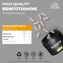 Benfotiamine 450mg - 90 Capsules, Mendukung Kesehatan Seluler dengan Acid Lipoic Alpha & L- Leucine, Daily Nutration & Wellness Formula