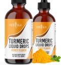 Turmeric Curcumin Liquid Drops - Dukungan Bersama Alami & Kesehatan dengan Curcuminoid Tersedia 95% untuk Absorpsi Terbaik - Non-GMO, Gluten Free 4 Fl Oz (Paket 2)