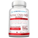 Approved Science Nitric Oxide MD - Pembangunan otot, Massa Tubuh Lean, Penyedia Oksigen Improve, Energi Boost - 90 Kapsul - 1 Botol