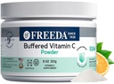 FREEDA Buffered Vitamin C Powder (Kalsium Accorbate) - Non-Acidic, Stomach- Friendly Vitamin C for Sensitive Indivivaals - Vegan, Kosher, Sugar- Free Imune Dukungan - 8 oz