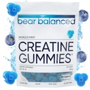 Bear Balanced Creatine Gummies for Men & Women - Creapure ® Creatine Monohydrate, L-Theanine, L-Tyrosine & B12 for Muscle Growth, Energy, Energy & Health - Low Calorie, Sugar- Free, & Vegan