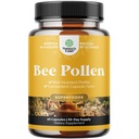Bee Pollen Pills for Breast Growth 60 Ct - Bee Pollen Suplement 1000mg Serving with Alami Occurring B Vitamin Minezymes & Enzymes - Breast Suppport - Vegetarian Non-GMO & Gluten Free