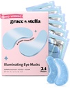 Grace & stella Award Winning Under Eye Mask Deduce Dark Circles, Puffy Eyes, Undereye Bags, Wrinkles, Gel Under Eye Patches, Hadiah Ulang Tahun Bagi Perempuan - Vegan Cruelty- Free Self Care (24 Pairs, Blue)