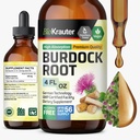 BIO KRAUTER Burdock Root Tincture - Antioksidant Dupport Liquid Extract - Burdock Root Extract - Alkohol dan Gula Free - Vegan Drops 4 Fl.Oz.