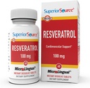 Reveratrol Sumber Superior 100 mg - Superior Superior Reveratrol Tambahan Dieter untuk Penuaan Kesehatan - Mendukung Otak & Hati Kesehatan - Non-GMO & Gluten- Free - 60 Instant MikroLingual - Dissolve Tablet
