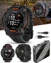 Wearable4U Garmin Instinct 3 Solar 45 mm, Rugged Outdoor GPS Smartwatch, Meta- Diberitahukan Bezel, Built-in Flashlight, Up to 28 Days of Battery Life, Black with Black Band Bundle