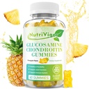 Glucosamin Chondroitin Gummies, Tambahan Dukungan Bersama Dengan MSM & Elderberry, Antioksidant Imune Dukungan untuk Dewasa, Pineapple Flavor, 60 Count