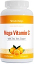 Nutri-Align Mega Vitamin C 124; 120 High Strength Vitamin C 1000mg Capsules - Vitamin C dan Zinc, Iron & Copper Supplemen 124; VIT C Suplemen 124; Gluten & Sugar Free 124; powerful Antioksidant