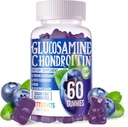 Glucosamin Chondroitin Gummies dengan MSM & Elderberry Ekstra Kekuatan - Dukungan Bersama, Dukungan Ammunian Antioksidasi untuk Dewasa, Pria & Women.60 Blueberry Gummies