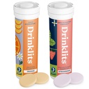 Drinklits Orange Daily Hydration Tablet + Strawberry Imunity Tablet (2) Studi 124; EscalyElectrolytes - Rasa Besar - Imune Dukungan 124; 20 Pelayan (10 Tablet Per Payung)