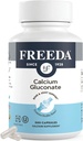 Freeda Calcium Gluconate - Kosher Vegan Calcium Suplement - Easy to Digest & Absorb - Supports Bone Power - Pure Calcium D - (500 Kapsul)