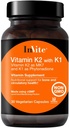 Undang Kesehatan Vitamin K2 dengan K1 - Mendukung Bone dan Sirkulasi Kesehatan - Vitamin K2 sebagai MK7 dan K1 dan Phytonadione - 30 Kapsul Vegetarian