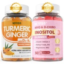 Gula Bebas 2Pack Turmeric Ginger Gummies & 2Pack Myo- Inositol & D- Chiro Inositol Gummies