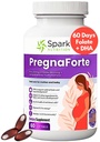 Pregnaforte 1 hari Prenatal vitamin untuk wanita 2 bulan: asam folic, Fish Oil Omega 3 DHA / EPA, Vitamin D3, B6, Vitmain B12, C, E, Calcium, Besi, Magnesium, Zinc suplemen FSA HESA eligble multivitamin