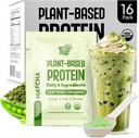 Matcha Vegan Powder Powder Pack - 20g Organic Plant - Diused Protein - Non-GMO, Gluten- Free, Soy- Free - Smoothie & Shake Siap - Mudah Digest - 16 Single Servings - Coba All 16!