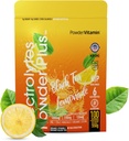 Powdin Electrolytes Powder Plus (100 pelayan) Black Tea Lemonade Electrolite Powder Zero Calorie Keto, 0 Sugar, No Maltodextrin, 1000mg Potasium, 120mg Calcium, 120mg Magnesium, Hidration Powder