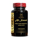 L-LYSINE 500 Amino Acid - Lysine Supplement Suplemen Lip dan Oral Tesus, Non-GMO, Tanpa Gluten, Imune + Bone Health Support, Protein Synthesis - 1 Botol 100 Negara