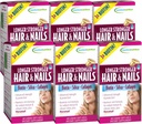 Applied Nutition Longer Stronger Hair & Nails - 60 Liquid Soft- Gels, Pack of 6 - Biotin, Silica & Collagen - 180 Servings