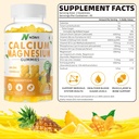 Kalsium Magnesium Zinc Gummies dengan Vitamin D3, ashwagandha Suplemen - Potensi Tinggi Enhanced Absorpsi - Pineapple Flavor- 90 Count