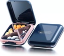 Kasus Pill Kecil, Kotak Pil Perjalanan, Kontainer Pill Portabel untuk Purse atau Pocket, Daily Medicine Organzer Waterproof 4 Compact Pill Holder for Vitamin, Suplemen, Medication