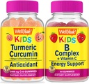 WellYeah Turmeric Curcumin Kids + B Complex Kids, Gummies Bundle - Great Tasting, Vitamin Suplemen, Gluten Free, GMO Free, Chewable Gummy