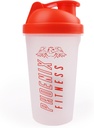 Phoenix Fitness Protein Shaker Bottle - 500ml Leakproof Botol dengan Screw Top Lid dan Mesh Grid - Dishwasher Safe BPA Free Sports & Gym Bottle - Orange