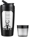 Electrible Portable Shake Bottle for Smooth Blends 124; w / FREE PROTEIN POWDER POWUP CUP 124; Premium Bottle Terbuat dari Tritan - BPA Free 124; 650 ml 124; Rechargable, untuk GYM & Sports Entrageast. (Hitam)