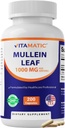 Vitamin Mullein Leaf 1000mg per Serving - Supports Healthy Repiratory, Bronchial & Imune Fungsi - 200 Kapsul