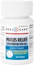 Kandungan Relief Tablet oleh Geri- Care 124; Expectorant untuk Relief Cest Contraffic £124; Guaifenesin 400mg = 124; 100 Botol Count
