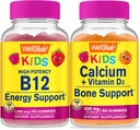 Welly Vitamin B12 Kids + Calcium + Vitamin D3 Kids, Gummies Bundle - Great Tasting, Vitamin Suplemen, Gluten Bebas, GMO Bebas, Gummy Chewable