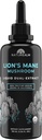 Naturealm Lion 's Mane Mushroom Liquid Suplement - Fokus, Memory & Brain Health, Vegan, Non-GMO - Organic Fruiting Bodies, 2 Pasokan Bulan