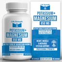 Suplemen Kompleks Potasium Kehidupan Magnesium - 90 Kapsul - Dukungan Absorpsi Tinggi Magnesium Kesehatan & Leg Kram
