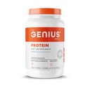 Genius Protein Powder, Vanilla - Dual Protein Blend with Imported Whey Isolate & Natural Egg White for Lean Muscle Building for Men & Women - Grass- Fed Pre & Post Workout Meal Replacement Shake