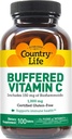 Hidup Negara Buffered Vitamin C 1000mg dengan Bioflavonoid, Kalsium, Magnesium, Potasium - Dukungan Imune, Vegan Capsules, Gluten- Bebas, Lembut pada Perut - 100 Tablet