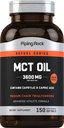 Piping Rock MCT Oil Softgel Capsules 124; 3600mg 124; 150 Pil 14; Keto- Approved 124; Non- GMO, Gluten Free Suplemen