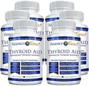 Research Verified ® Thyroid Aid - Optimal Thyroid Fungsi dengan Iodin, Copper & Zinc - 260 mcg Selenium - 100% Murni - Vegan Friendly - 60 Capsules Per Botol - 6 Botol