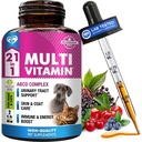 Cat & Dog Multivitamin Liquid with Glucosamin & Cranberry 124; 15 in 1 Health Tract Ginjal, Bladder, Hip & Joint, Skin & Coat 124; Natural UTI Medicine (60 ml)