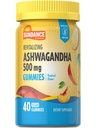 Sundance Ashwagandha Gummies 12.000; 500mg 124; 40 Vegan Gummies 12.4; Vegan, Non-GMO, dan Gluten Free Supplemen