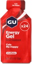 GU Energy Original Olahraga Nutrition Energy Gel, Vegan, Gluten-Free, Kosher, and Dairy-Free OntheGo Energy for any Workout, 24- Count, Cola Me- Happy