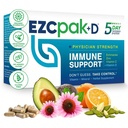 EZC Pak 5- Day Immune System Booster dengan Echinacea, Vitamin C, Zinc & Vitamin D - Tapered Immune Supplemen untuk Dewasa - Mendukung Imunitas, Persediaan Ukuran Mudah