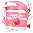 Powder Tummy Pre Workout datar untuk Perempuan - Energi, Endurance, dan Otot Dukungan dengan 3g Creatine, 1.6g Beta- Alanine, Electrolytes - Watermelon Flavor - 30 Hamba