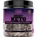 Clean + Lean Night Keto: Pertama Ketogenic Fat Burner & Sleep Aid 124; BHB Ketones + MCT Oil Extract + Vitamin & Minamins & Minamins & 44; 24 HR Diet Sleep Great Lose Wheight 124; All Natural & GF & GF 124; 60 Caps