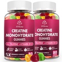 Creatine Monohydrate Gummies - 5g for Men & Women, 160 Count and Creatine Chewable Suplemen untuk Muscle Gain, Muscle Strength, Energy Boost, and Muscle Builder, Sugar Free, Vegan