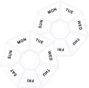 Sibba 7 Day Pill Organizer, 2 Pcs Medicine Pill Box, Daily Pill Holder, Portable Travel Container Holder for Pocket or Purse, Medicine Planner for Vitamin Fish Oil, Clear)