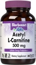 Bluebonnet Nutrition Acetyl L- Carnitine, Transports Fatty Acids, Boosts Cellular Energy, Soy & Gluten- Free, Kosher Certified, Vegan, 30 Vegetable Capsules, White, 500mg