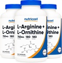 Nutricost L- Arginine L- Ornithy 750mg; 180 Capsules (3 Botol)