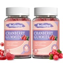 Cranberry Gummies 1000mg, Cranberry Suplemen Perempuan, dengan D-Mannose 250mg, Womens Promies PromiIs, Urinary Tract Health, Cranberry Flavor, NO GMO, 60 Count (Paket 2)