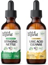 Wild & Organic Stinging Nettle Root Ticture 2 fl oz & Uric Acid Cleanse Tincture 2 fl oz